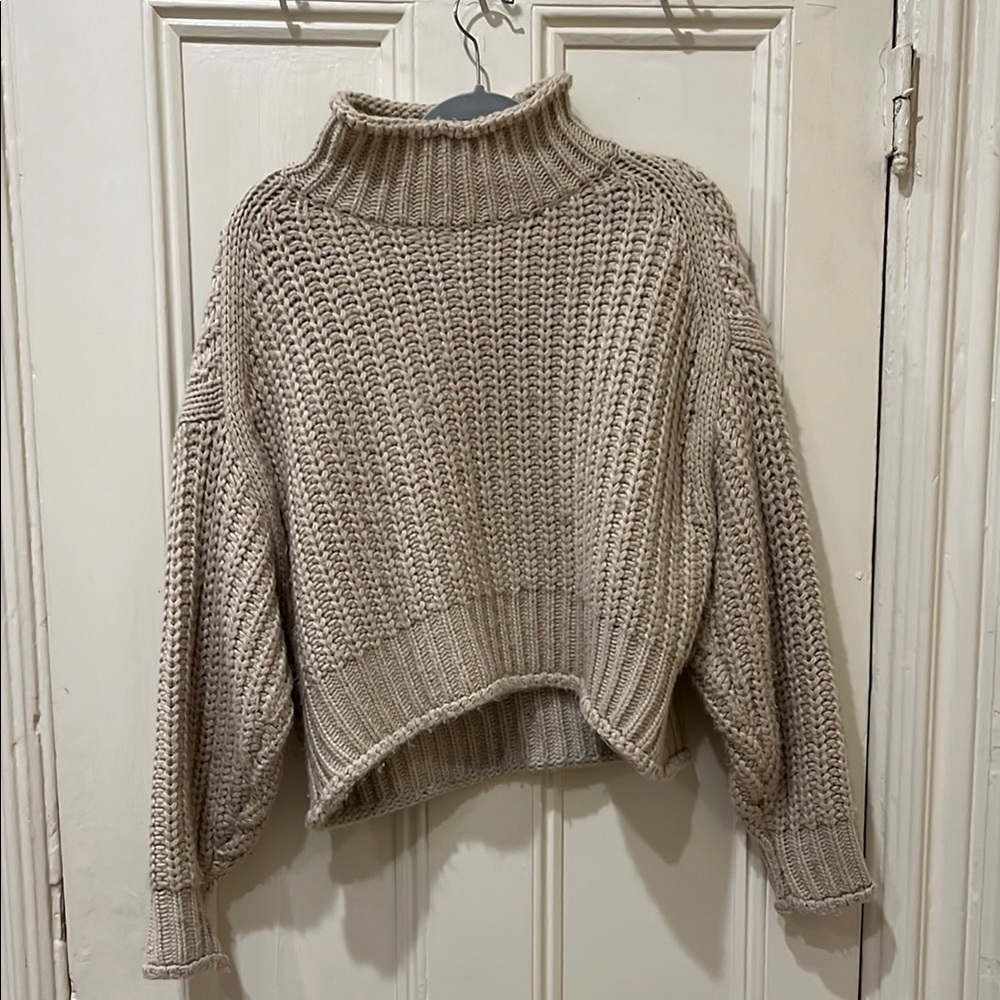Cozy Tan Knit Sweater